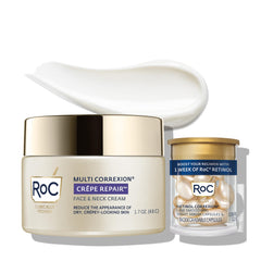 RoC front jar packaging showing cream and clear benefit of neck smoothing