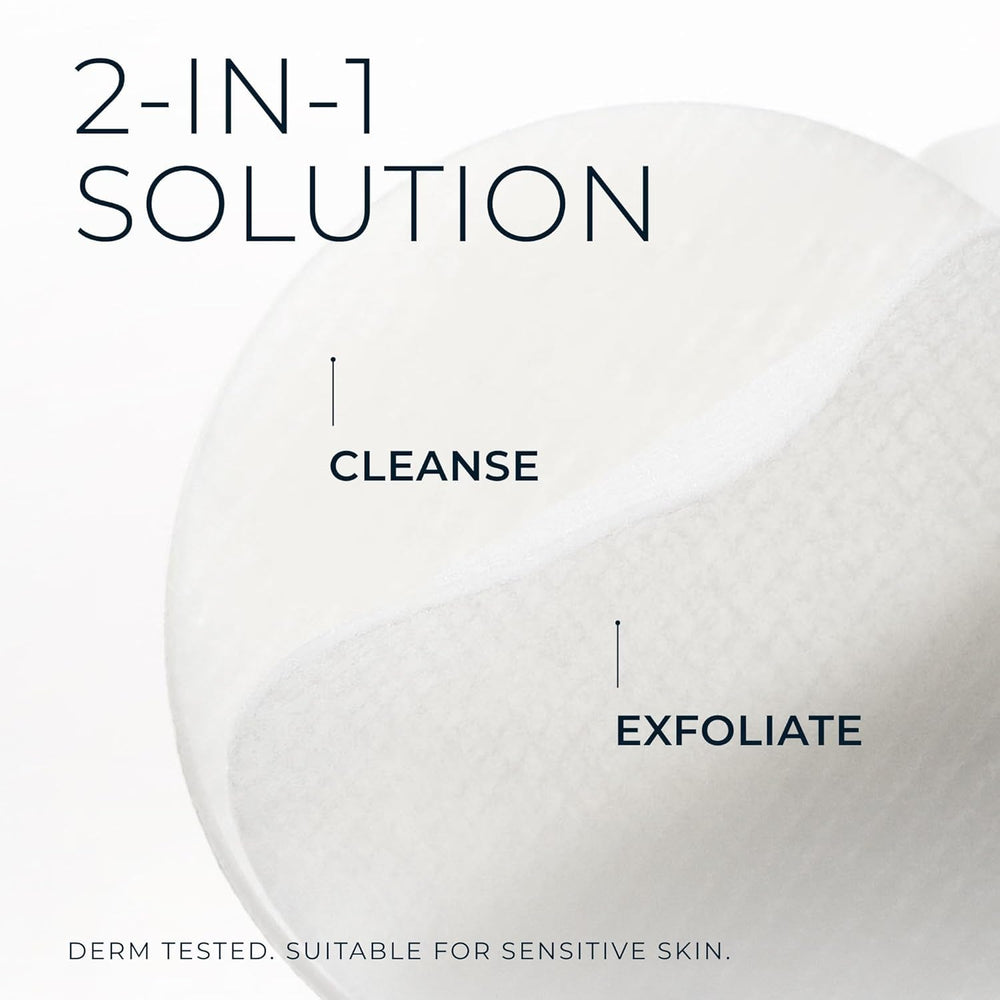 RoC textured pad exfoliating skin to sweep away dulling impurities benefit