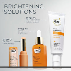 RoC applying eye balm under-eye area illustrating reduced puffiness