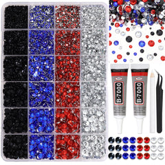 RODAKY front packaging showing mixed rhinestones and tools for easy crafting