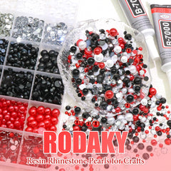 RODAKY decorated clutch bag with pearls adding eye-catching detail