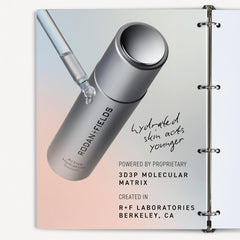 Rodan + Fields bottle in hand for size comparison and travel-friendly benefit