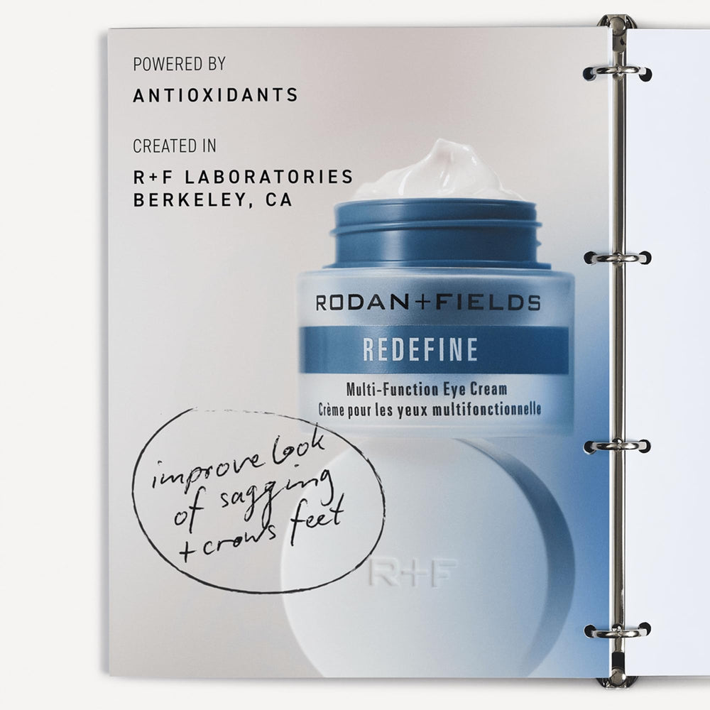 Rodan + Fields ingredient label highlighting Vitamin C and botanicals
