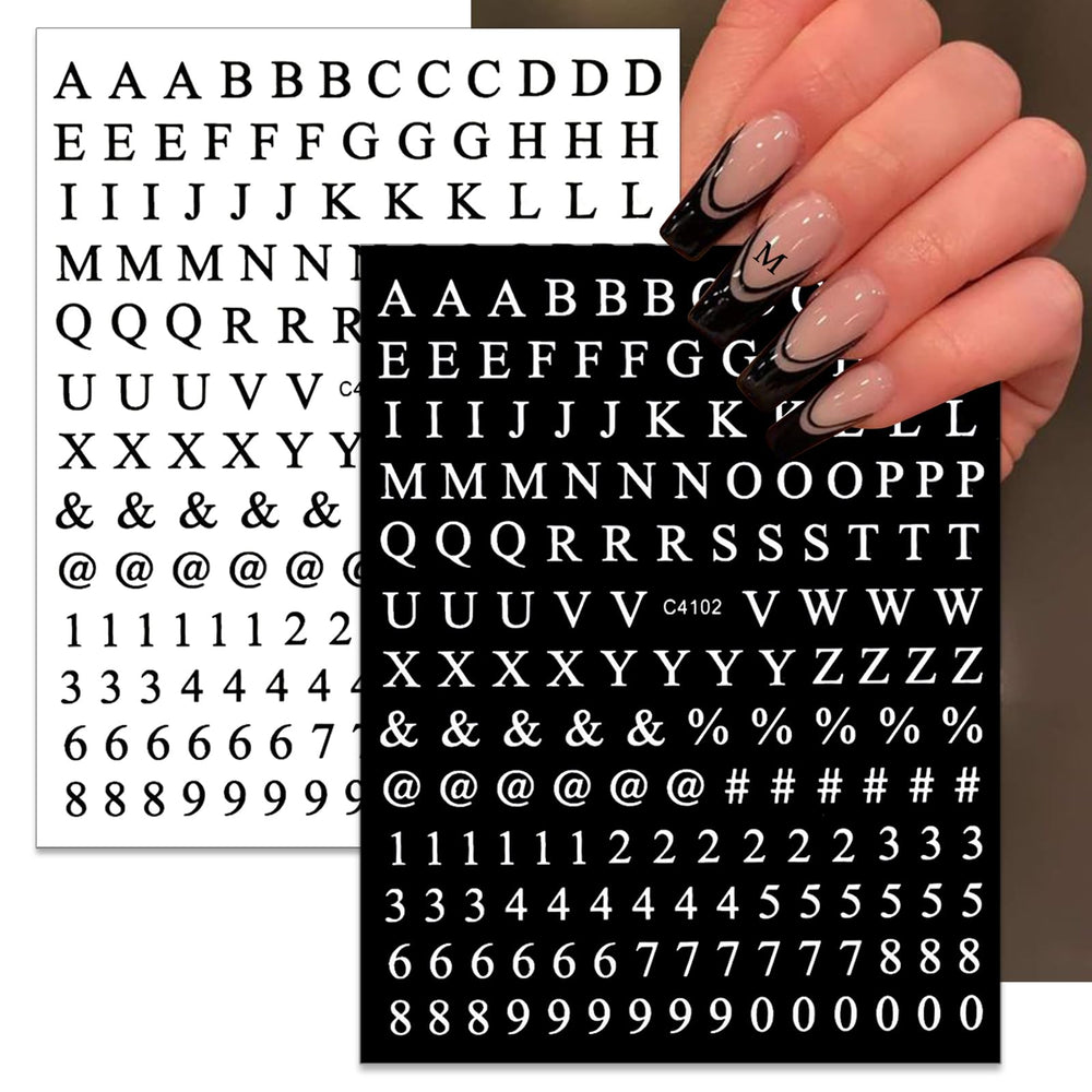 ROFIBUT stickers applied to acrylic nail showing professional-looking finished result