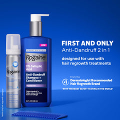 Rogaine label close-up highlighting 2% salicylic acid active ingredient