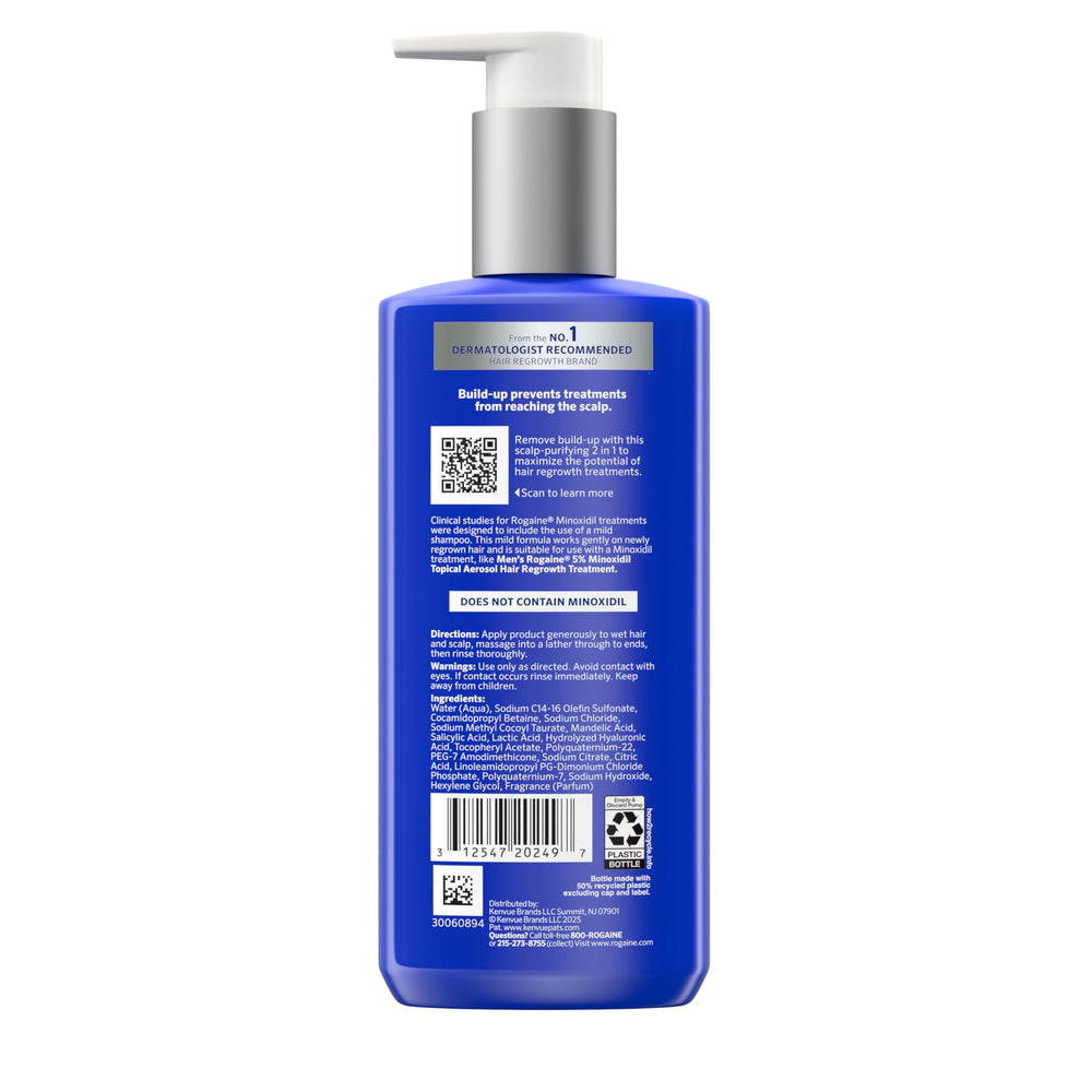 Rogaine being massaged into scalp showing improved scalp contact benefit
