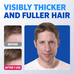 Rogaine thickening shampoo lather on hair showing cleansing and volume