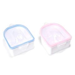 Rolabling front view of both pink and blue soak-off bowls showing compact design and durability