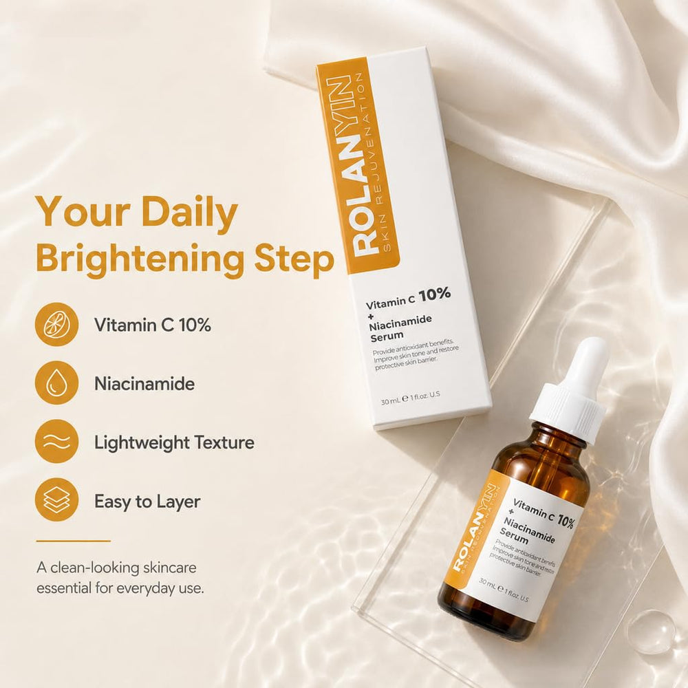 ROLANYIN dropper dispensing clear serum, demonstrates easy targeted application