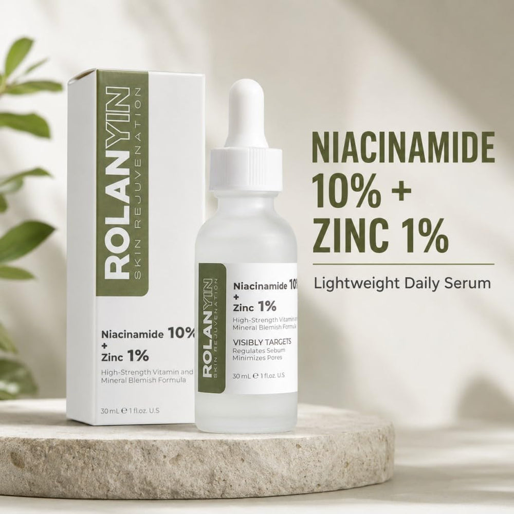ROLANYIN serum in hand to show bottle size and portability benefit