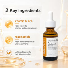 ROLANYIN serum texture close-up on fingertip, illustrates lightweight fast-absorbing feel