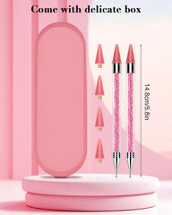 Rolybag applicator placing rhinestone on nail demonstrating accurate placement