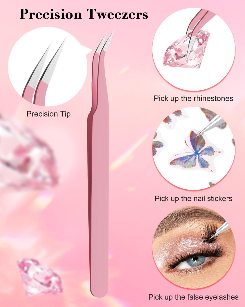 Rolybag precision curved tweezer detail delivering accurate stone control