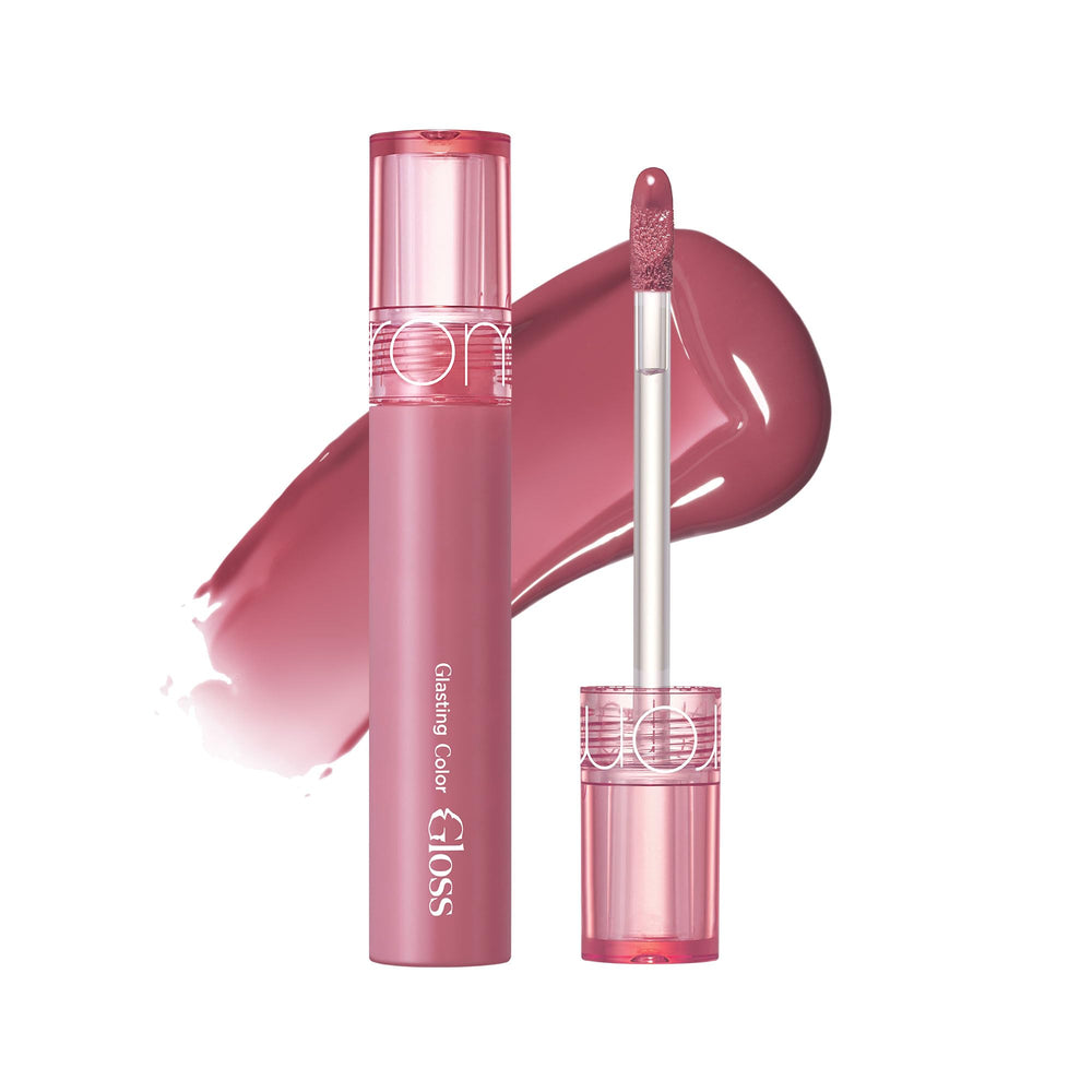 rom&nd front packaging showing sleek gloss tube and label, highlights brand appeal