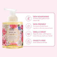 ROMIIE ZOI creamy foam on hand illustrating rich lather and gentle cleansing