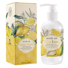 ROMIIE ZOI front bottle showing Sicilian lemon label and moisturizing benefit