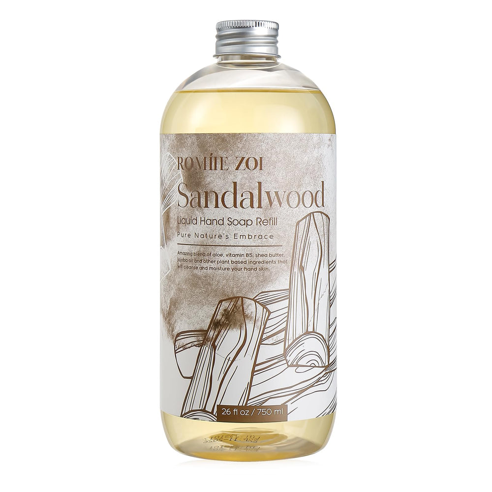 ROMIIE ZOI front label showing sandalwood refill and clear product identity