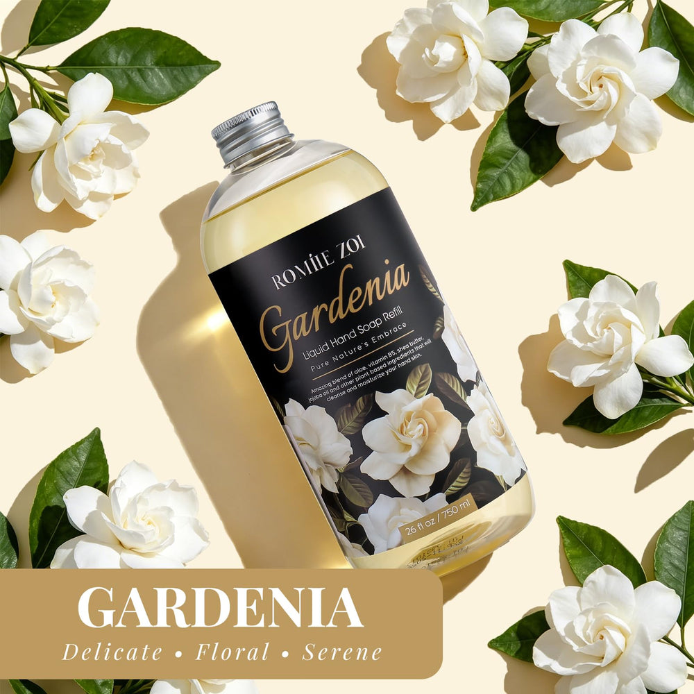 ROMIIE ZOI label close-up highlighting gardenia fragrance and ingredients