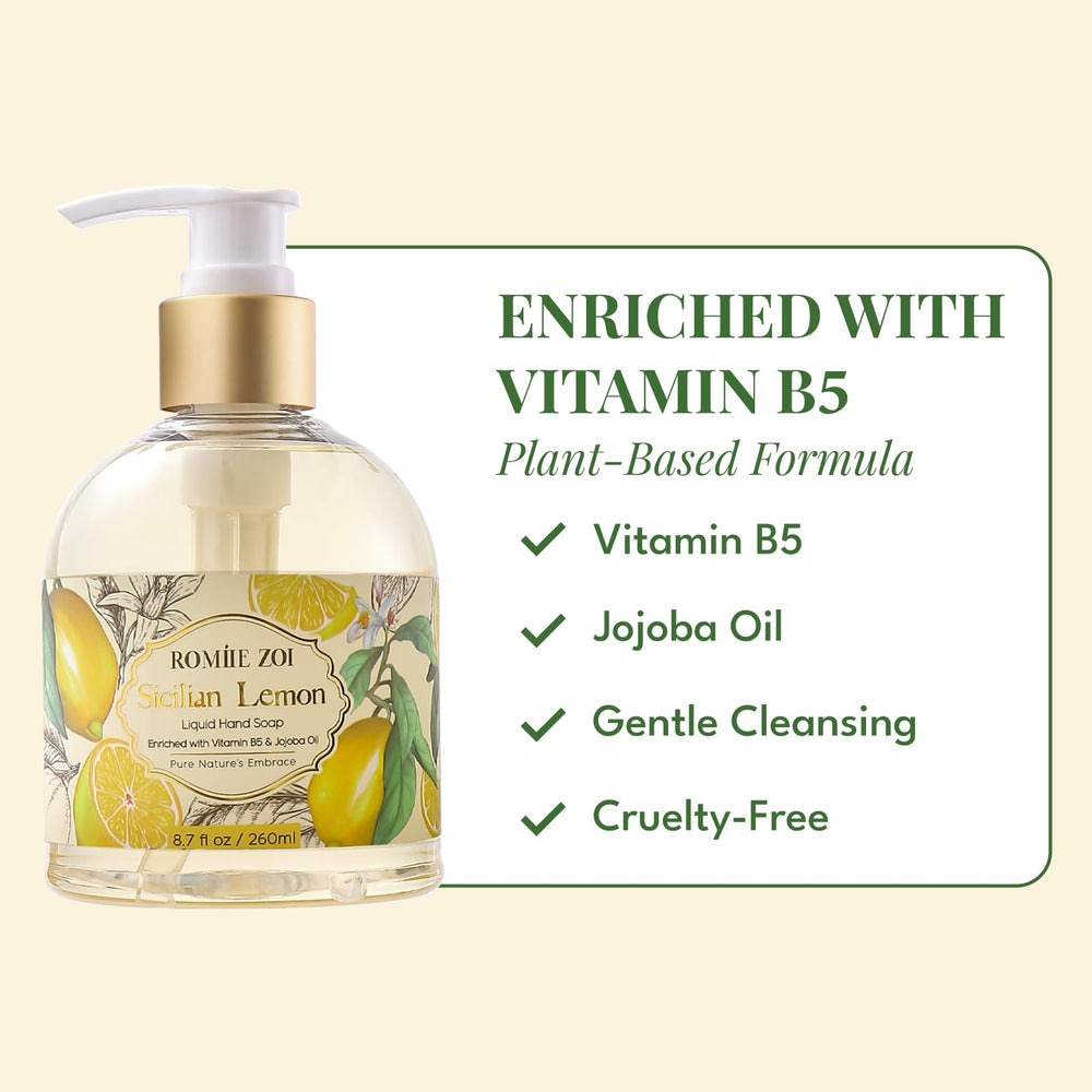 ROMIIE ZOI label close-up highlighting jojoba oil and vitamin B5 benefits