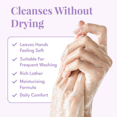 ROMIIE ZOI soap lather on hands showing cleansing action with soft texture