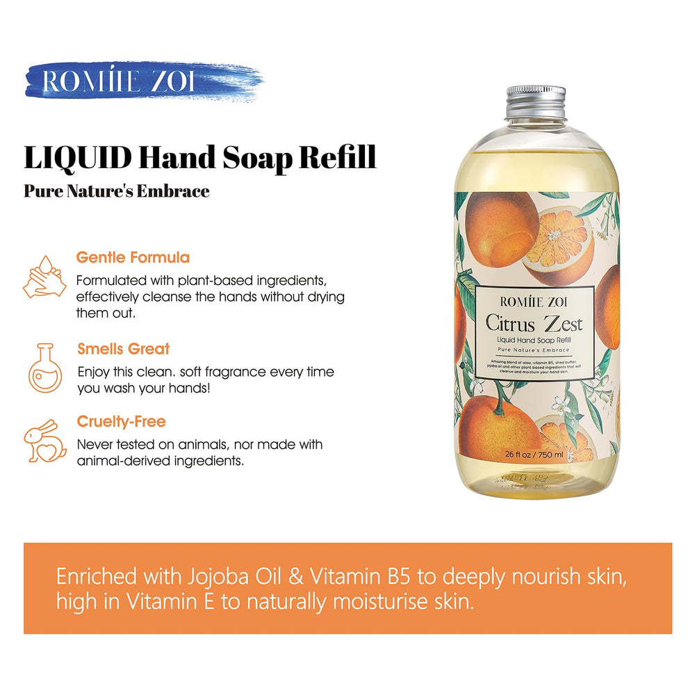 ROMIIE ZOI being poured into a pump bottle to refill and reduce single-use plastic for cost savings