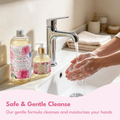 ROMIIE ZOI refill bottle placed on bathroom counter for neat storage