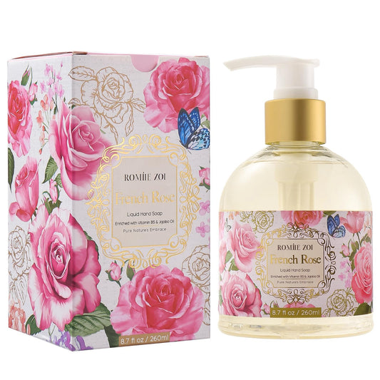 ROMIIE ZOI front packaging shows rose soap and gift-ready presentation benefit