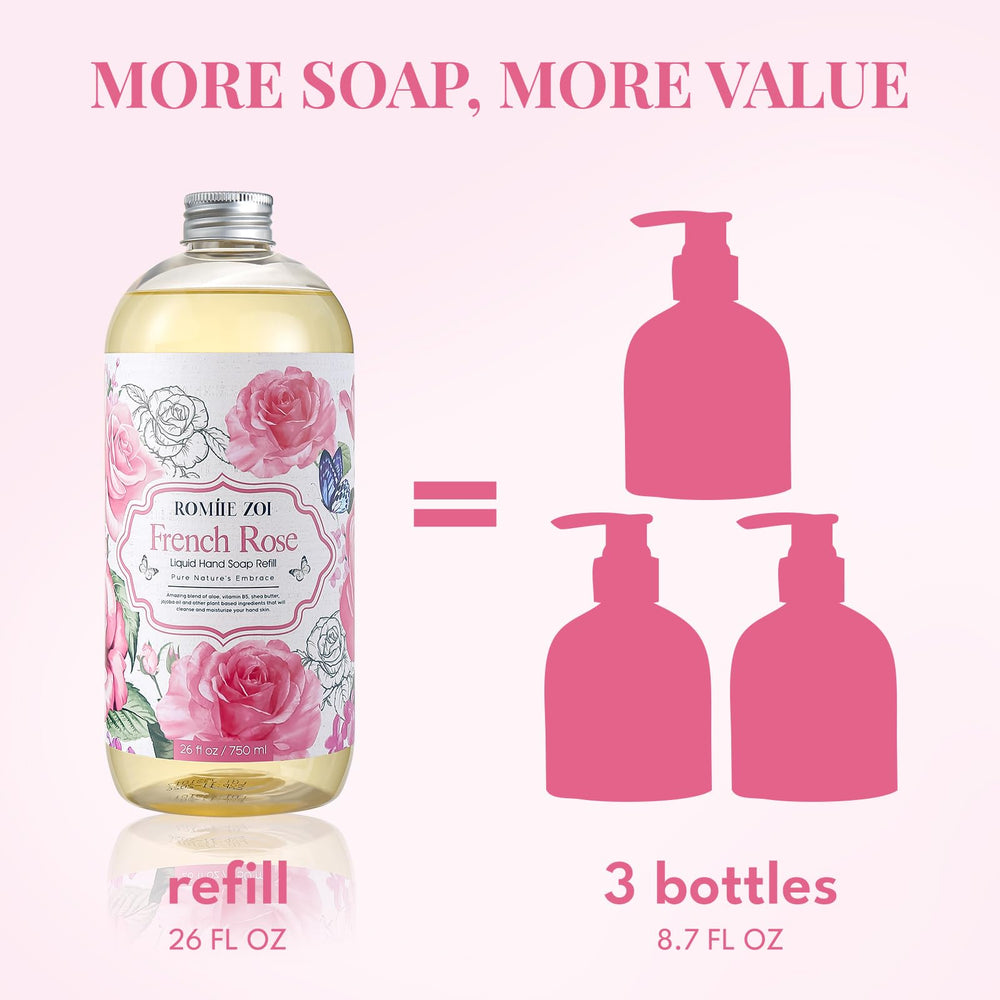 ROMIIE ZOI refill pouring into dispenser for reduced plastic waste