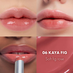 rom&nd close-up of glossy balm texture showing melting, lightweight gloss and smooth spread