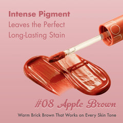 rom&nd closeup on lips showing glossy natural finish and hydrated look benefit