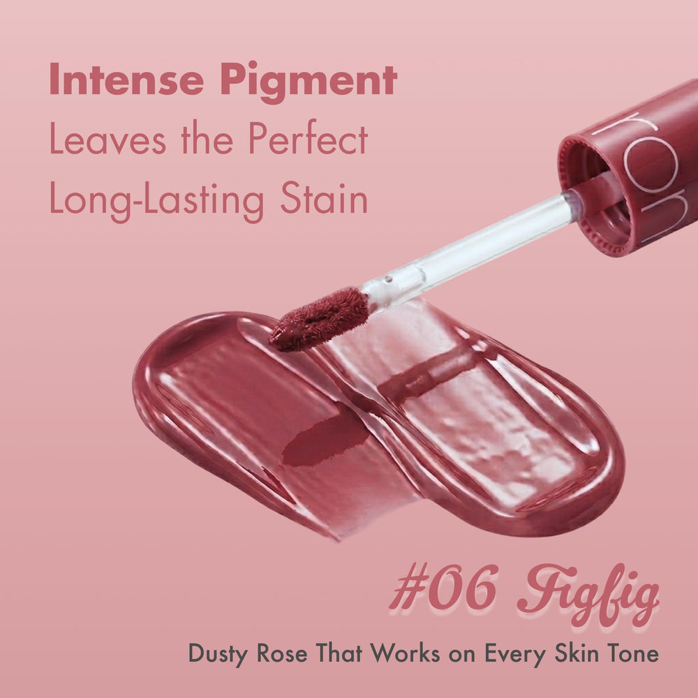 rom&nd lip swatch on model illustrating natural MLBB effect and flattering tone