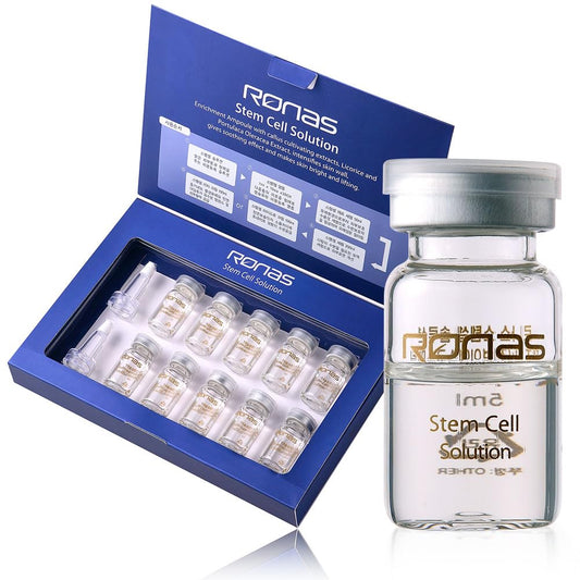 Ronas ampoule front packaging showing compact vial set and clear labeling for easy use