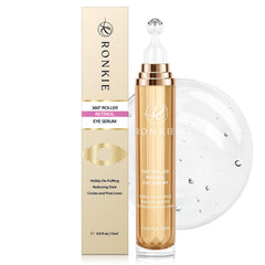 RONKIE eye cream front packaging showing gold 15ML tube and label benefiting on-the-go use