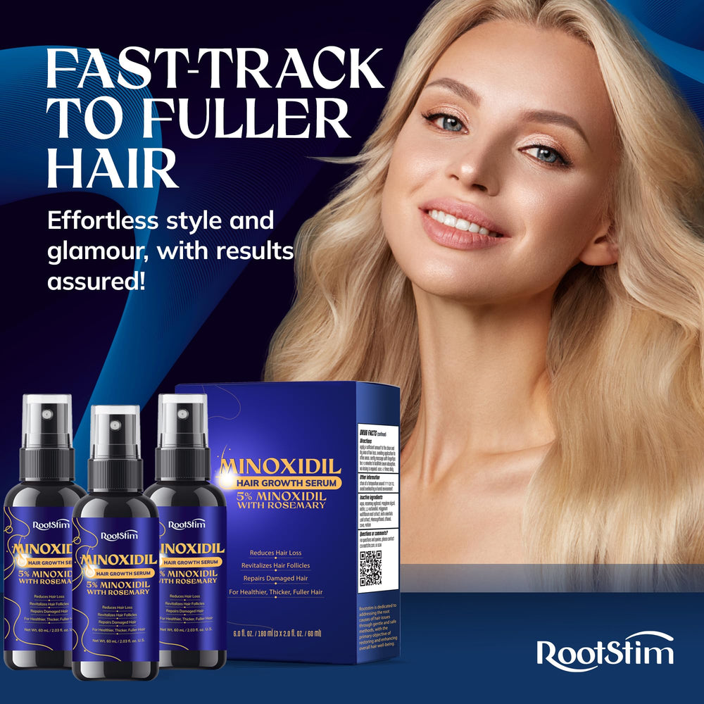 RootStim in bathroom setting demonstrating how it fits into daily grooming routine