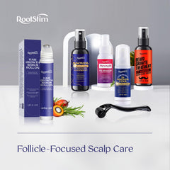 RootStim hypothetical before and after for fuller-looking hair