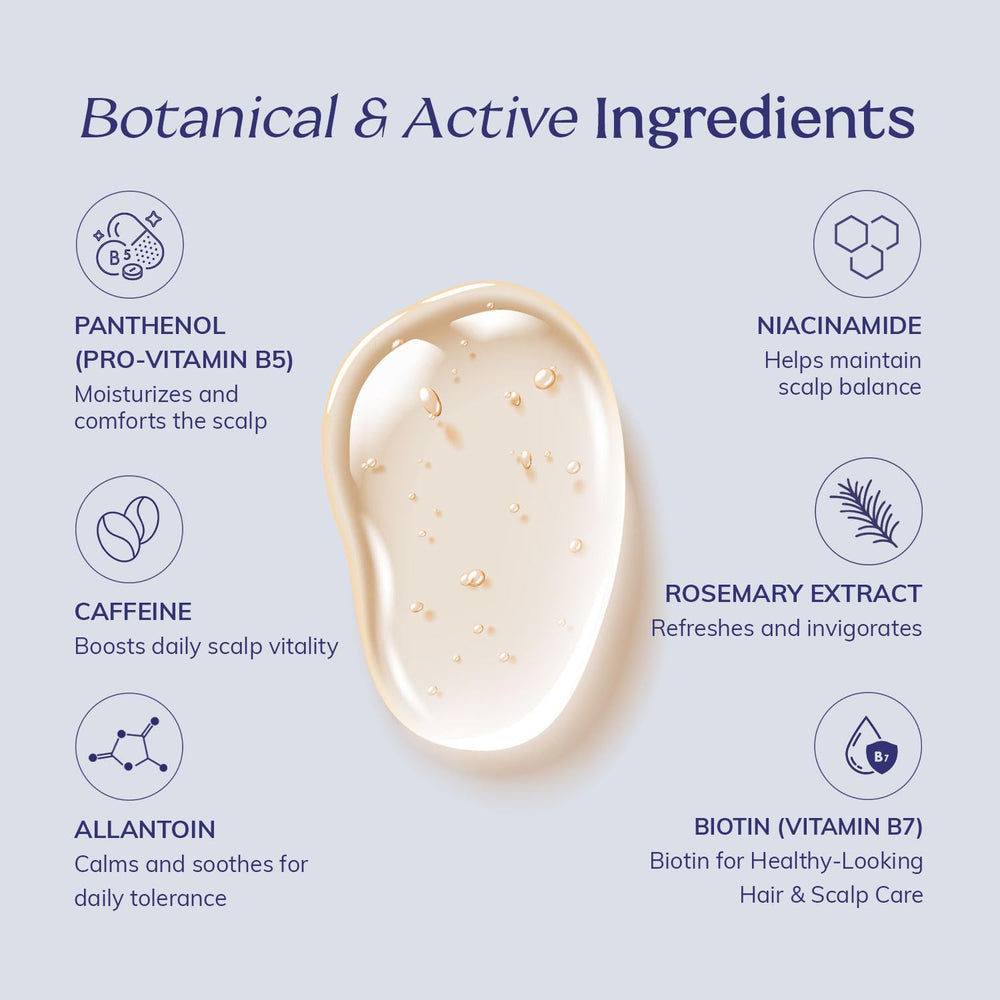 RootStim bottle flatlay with key ingredients for clean formula
