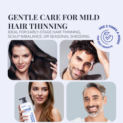 RootStim in-hand usage demonstrating easy application and scalp refreshment