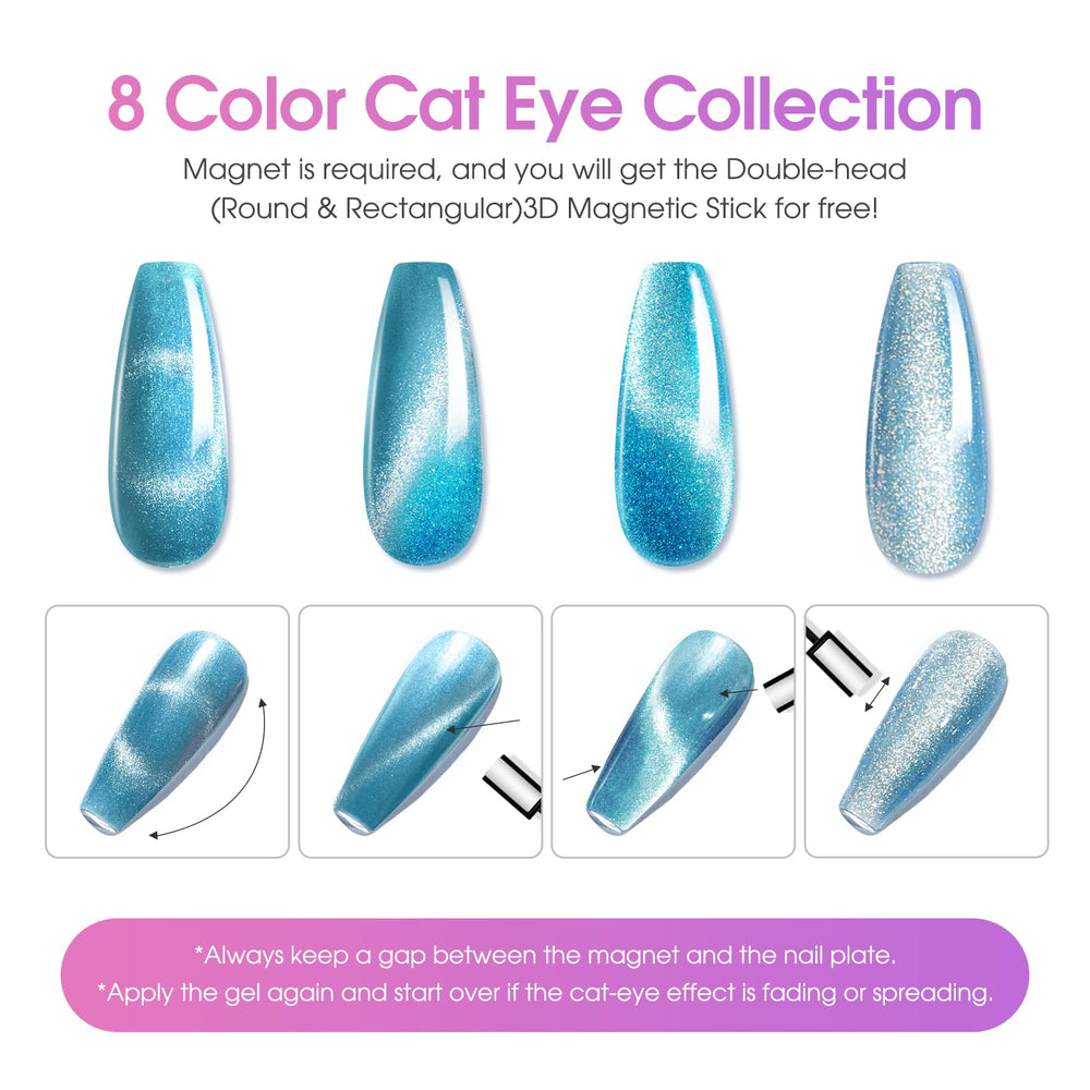 ROSALIND bottle layout of eight 5ml holographic gels, convenient for travel and storage