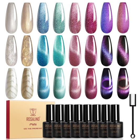 ROSALIND front packaging showing eight magnetic gel bottles and magnet, ideal for gifting