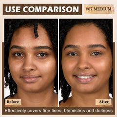 Rosawee being applied with a sponge showing smooth, streak-free blending