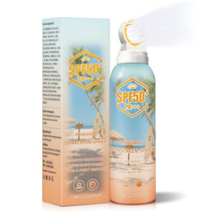 Rosawee front spray bottle shows SPF 50 for quick protection