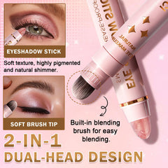 Rosawee on eyelid before and after application for lasting color