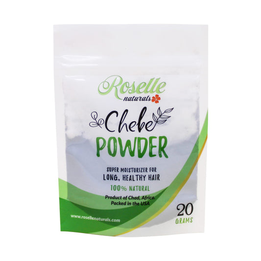 Roselle Naturals front pouch showing brand and 20g package, supports authentic sourcing