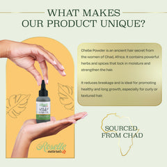 Roselle Naturals chebe oil applied during scalp massage demonstrating soothing circulation benefit