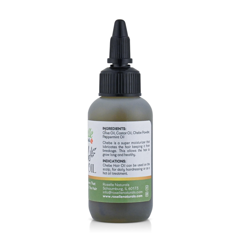 Roselle Naturals chebe oil drop pouring to show lightweight texture and easy dosing benefit