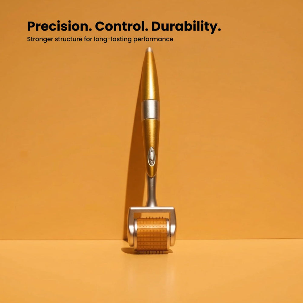 ROSELYNBOUTIQUE needle close-up of 192 titanium microneedles for durable precision