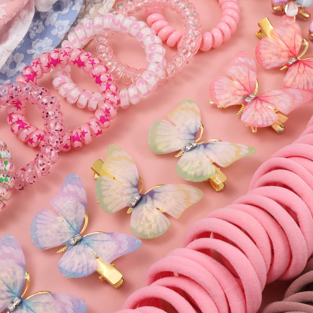 Rosvia embroidered bows clipped in hair adding cute, secure toddler-friendly style