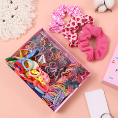Rosvia scrunchies and rabbit-ear ties displayed to show cushioned comfort and playful design