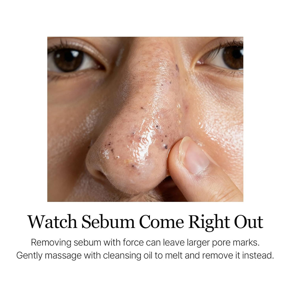 ROUND LAB oil emulsifying with water illustrating easy rinse-off and clean skin