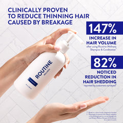 Routine Wellness back label with ingredients list and product benefits visible